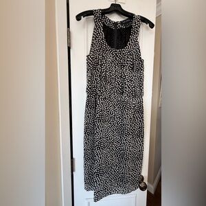 Pink Tartan Black and White Midi Dress